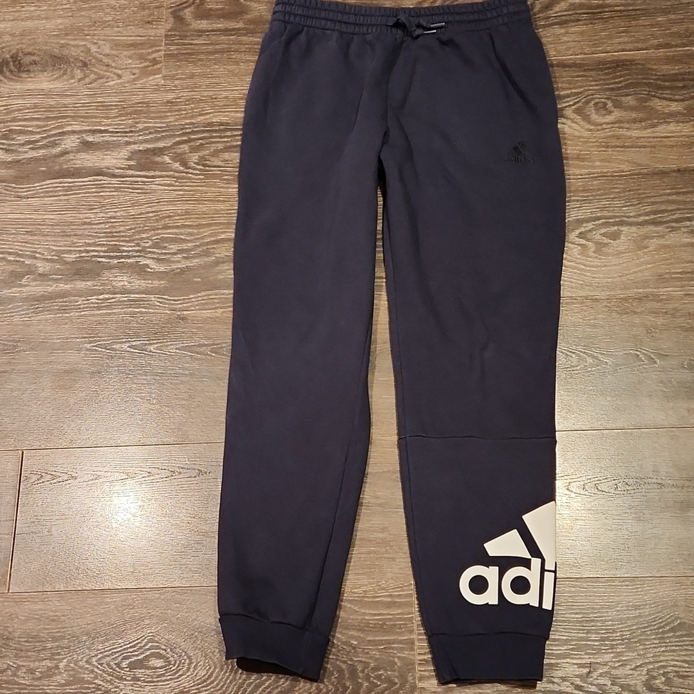 ❤️ ADIDAS MEN'S SWEATPANTS, NAVY BLUE AND WHITE, SMALL
